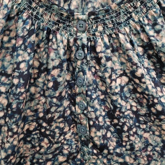 Long Blouse Tunic Womens Plus 1X or 2X Blue Print - Picture 5 of 9